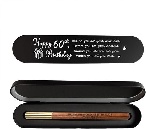 60th Birthday Gift for 1966 Born - Engraved Wooden Gel Pen & Keepsake Box Set, Premium 60 Year Old Gift for Men & Women, Diamond Birthday Present in Saudi Arabia
