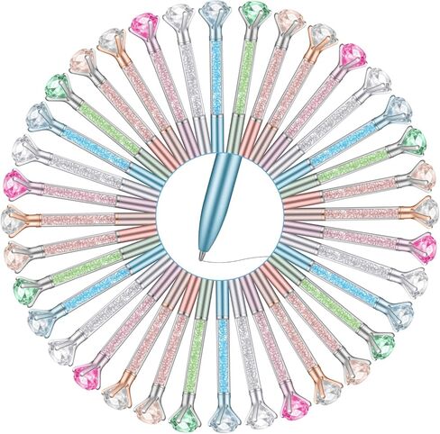 60 Pcs Diamond Pens Set with Rhinestone Crystal Gems, Sparkling Glitter Ballpoint Pen Collection in 6 Colors - Blue/Violet/Green/Silver/Rose Gold/Pink for Girls Wedding Party Office School Supplies in Kuwait