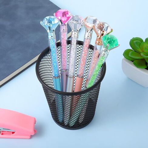 60 Pcs Diamond Pens Set with Rhinestone Crystal Gems, Sparkling Glitter Ballpoint Pen Collection in 6 Colors - Blue/Violet/Green/Silver/Rose Gold/Pink for Girls Wedding Party Office School Supplies in Kuwait