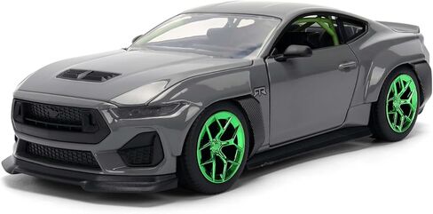 Jada Toys Bigtime Muscle 1:24 2024 Ford Mustang RTR Spec 5-D - Opening Doors, Hood, Trunk, Rubber Tires, (Glossy Gray) in Saudi Arabia