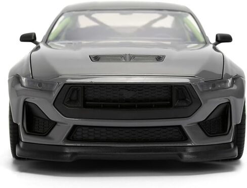 Jada Toys Bigtime Muscle 1:24 2024 Ford Mustang RTR Spec 5-D - Opening Doors, Hood, Trunk, Rubber Tires, (Glossy Gray) in Saudi Arabia