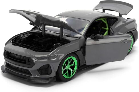 Jada Toys Bigtime Muscle 1:24 2024 Ford Mustang RTR Spec 5-D - Opening Doors, Hood, Trunk, Rubber Tires, (Glossy Gray) in Saudi Arabia