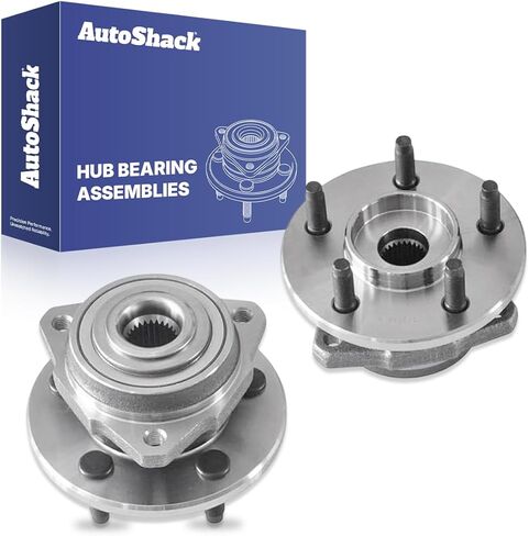 AutoShack Front Wheel Hub Bearing Assemblies - Driver and Passenger Side for Jeep, Liberty 2002-2005, 4WD RWD L4 2.4L 2.8L V6 3.7L - 5-Lug, Without ABS in Kuwait