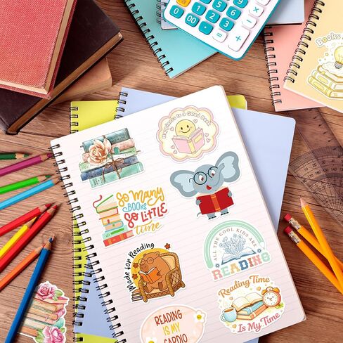 HomSeon 200Pcs Book Stickers Bulk, Vinyl Reading Stickers for Book Lovers Gifts Library Accessories Water Bottles Laptops, Bookish Decals for Kids Students Teens in Saudi Arabia