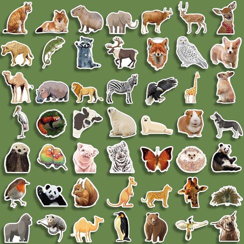 100 Pcs Animal Stickers for Kids, Waterproof Realistic Wild Jungle Zoo Farm Animal Stickers for Toddlers, Teacher Classroom Rewards, Family Activities, Birthday Party Favors in Saudi Arabia