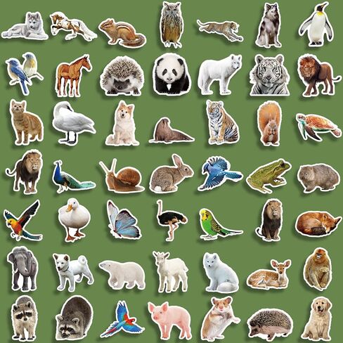 100 Pcs Animal Stickers for Kids, Waterproof Realistic Wild Jungle Zoo Farm Animal Stickers for Toddlers, Teacher Classroom Rewards, Family Activities, Birthday Party Favors in Saudi Arabia