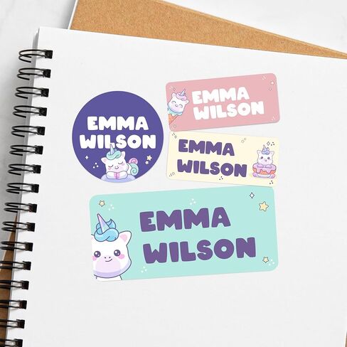 EGD Personalized Name Tag Stickers for Kids (130+ Pack) | Dinosaur Waterproof Labels for School Supplies, Bottles & Lunch Boxes | Custom Vinyl Name Labels for Clothing, Toys & More (C. Dinosaurs) in Saudi Arabia