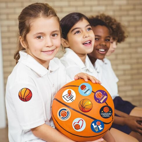Ceiba Tree 500Pcs Basketball Stickers Sports Rolled Sticker Self Adhesive Labels Decorations Basketball Theme Birthday Party Favors in Kuwait