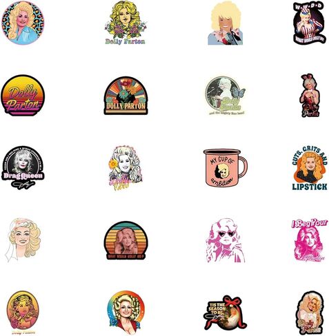 60pcs Female Singer Sticker, Cute Cartoon Vinyl Waterproof Stickers for Water Bottle,Skateboard,Laptop,Phone,Journaling,Scrapbooking Decals for Party Supply Decor in Saudi Arabia