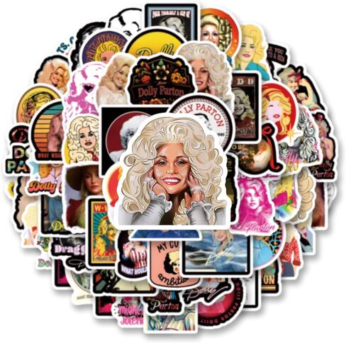 60pcs Female Singer Sticker, Cute Cartoon Vinyl Waterproof Stickers for Water Bottle,Skateboard,Laptop,Phone,Journaling,Scrapbooking Decals for Party Supply Decor in Saudi Arabia