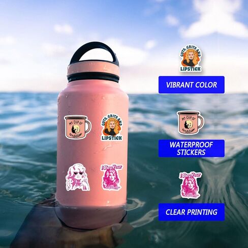 60pcs Female Singer Sticker, Cute Cartoon Vinyl Waterproof Stickers for Water Bottle,Skateboard,Laptop,Phone,Journaling,Scrapbooking Decals for Party Supply Decor in Saudi Arabia