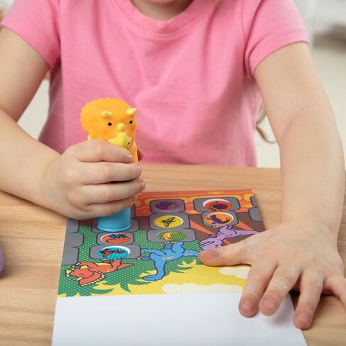 Melissa & Doug Sticker Wow!™ T-Rex and Triceratops Bundle: Two 24-Page Activity Pads, 2 Sticker Stampers, 900 Stickers, Arts and Crafts Fidget Toy Collectible Characters - FSC Certified in Saudi Arabia