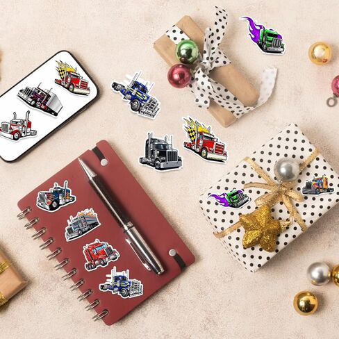 500PCS Semi Truck Stickers Roll, Semi Truck Favors Birthday Decorations Waterproof Stickers for Water Bottle Laptop Luggage Envelope in Saudi Arabia