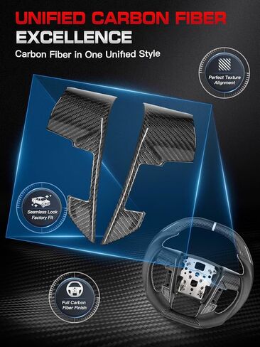 Real Carbon Fiber Steering Wheel for Ford F150 (2009-2014) & SVT Raptor (2010-2014), Double D-Shape, Singel White Stripe & Stitching, Hand-Stitched Nappa Leather in Saudi Arabia
