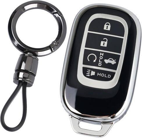 WJS Key Fob Cover,Car Key Case Shell Protector Compatible with 2022-2026 Honda Civic Accord Pilot CR-V HR-V Sport SI EX EX-L Touring Odyssey (Black) in Saudi Arabia