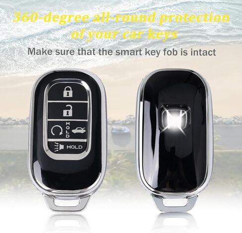 WJS Key Fob Cover,Car Key Case Shell Protector Compatible with 2022-2026 Honda Civic Accord Pilot CR-V HR-V Sport SI EX EX-L Touring Odyssey (Black) in Saudi Arabia