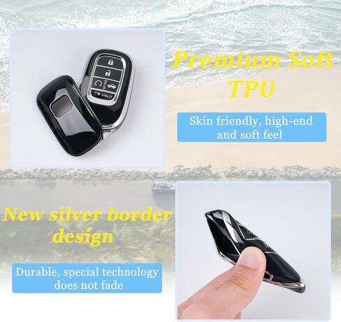 WJS Key Fob Cover,Car Key Case Shell Protector Compatible with 2022-2026 Honda Civic Accord Pilot CR-V HR-V Sport SI EX EX-L Touring Odyssey (Black) in Saudi Arabia