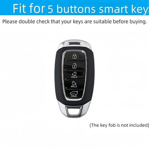 Silicone Rubber Key Fob Cover Case Compatibale with Hyundai Palisade Elantra N Smart 5 Buttons Hyundai Elantra Remote Key Chain(Black+White/Black+red) in Saudi Arabia