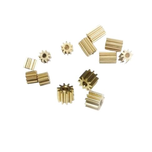 10 pcs 0.2 Module 8/10/12/13/1416/20 Tooth Copper Gear Small Module spur Gear 0.68mm Hole(10 Teeth 2.5mm Thick) in Saudi Arabia