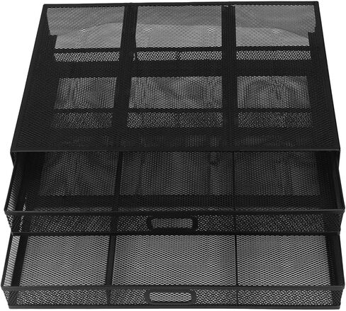 Monitor Stand Riser with Drawer Large Storage Space Anti Slip Rubber Pad Metal Mesh Monitor Riser for Office Household in Saudi Arabia