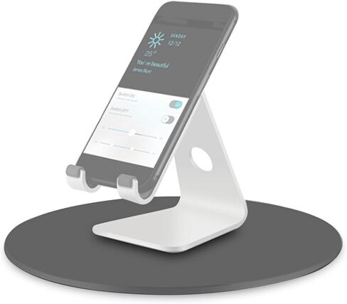 Rotating Computer Monitor Stand, 360 Degrees Adjustable Aluminum Alloy Base, Non Slip Silicone Protection Monitor Stand with Secure Fit, Ideal for Monitors, Tablets & Mobile Phones in Saudi Arabia