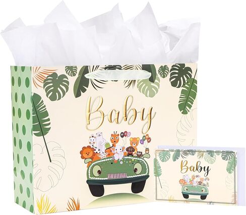 Bobobag 13" Large Gift Bag with Tissue Paper and Greeting Card,Pink Happy Birthday gift bags for Girls in Saudi Arabia