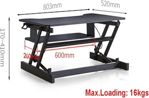 Height Adjustable Sit-Stand Desk Lift Foldable Note Stand with Keyboard Tray Notebook/Monitor in Saudi Arabia