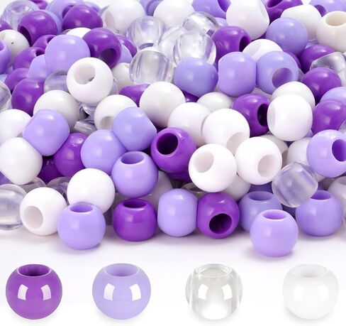LAIDANLA 300PCS Large Hole Hair Beads 12x10mm Bulk Acrylic Pony Beads for Crafts DIY（Light Mixed Color） in Saudi Arabia