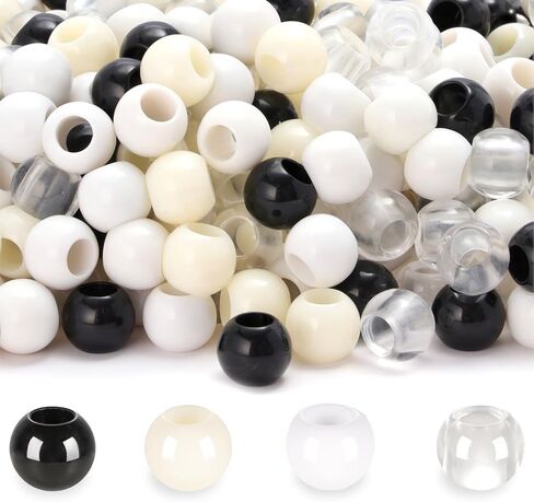 LAIDANLA 300PCS Large Hole Hair Beads 12x10mm Bulk Acrylic Pony Beads for Crafts DIY（Light Mixed Color） in Saudi Arabia