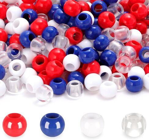 LAIDANLA 300PCS Large Hole Hair Beads 12x10mm Bulk Acrylic Pony Beads for Crafts DIY（Light Mixed Color） in Saudi Arabia