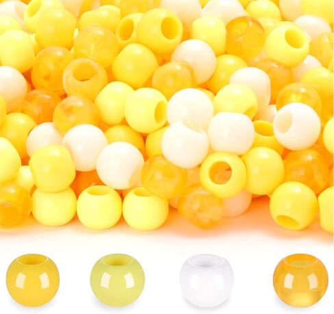 LAIDANLA 300PCS Large Hole Hair Beads 12x10mm Bulk Acrylic Pony Beads for Crafts DIY（Light Mixed Color） in Saudi Arabia