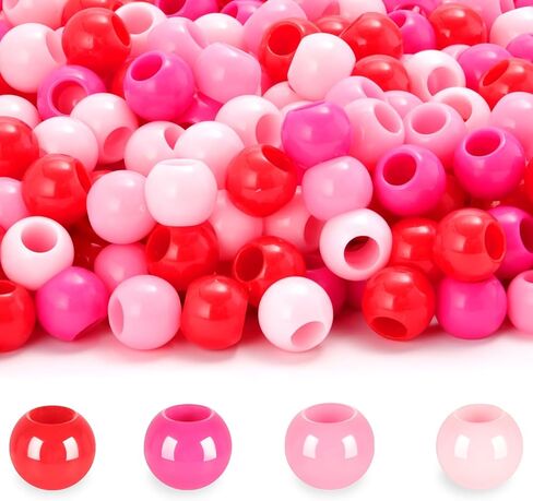 LAIDANLA 300PCS Large Hole Hair Beads 12x10mm Bulk Acrylic Pony Beads for Crafts DIY（Light Mixed Color） in Saudi Arabia