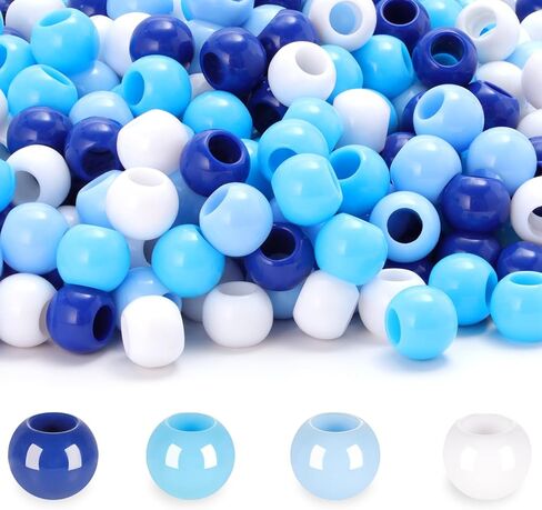 LAIDANLA 300PCS Large Hole Hair Beads 12x10mm Bulk Acrylic Pony Beads for Crafts DIY（Light Mixed Color） in Saudi Arabia