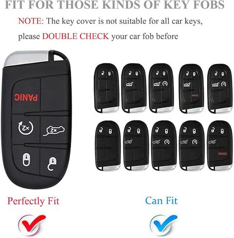 Key Fob Cover with Keychain Fit Jeep Dodge, Key Fob Case Cover Compatible with Jeep Grand Cherokee Renegade Compass Dodge Charger Durango Journey Challenger Chrysler 200 300 Key, Purple in Saudi Arabia