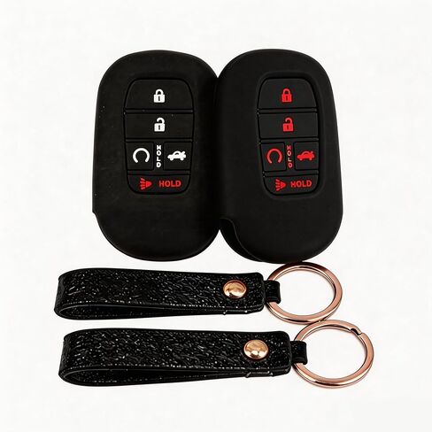 2Pcs Silicone Key Fob Cover for 2022-2026 CR-V HR-V Accord Civic Pilot Sport SI EX EX-L Touring Suitable with 5 Buttons Beautiful and Durable Key Fob Covers (Black and Green) in Saudi Arabia