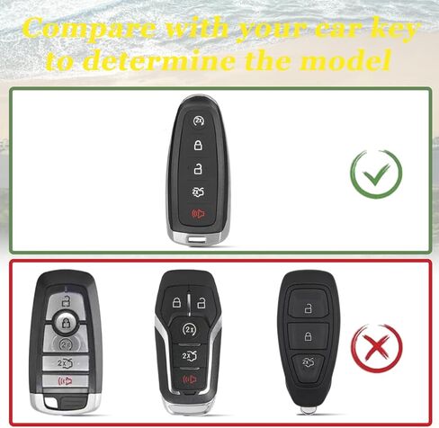 WJS Key Fob Cover, Car Key Case Shell Protector Compatible with 2011-2020 Ford C-Max Explorer Escape Edge Flex Expedition Focus Taurus Maverick Lincoln Navigator MKS MKT MKX (Black) in Saudi Arabia