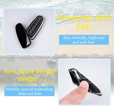 WJS Key Fob Cover, Car Key Case Shell Protector Compatible with 2011-2020 Ford C-Max Explorer Escape Edge Flex Expedition Focus Taurus Maverick Lincoln Navigator MKS MKT MKX (Black) in Saudi Arabia