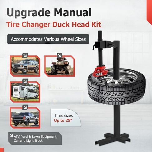 Universal Tire Changer Duck Head Kit for Wheels Up to 25in Fit for ATV, Yard & Lawn Equipment, Car and Light Truck Steel Tire Changing Tools Powder Coated Black+Red in Saudi Arabia