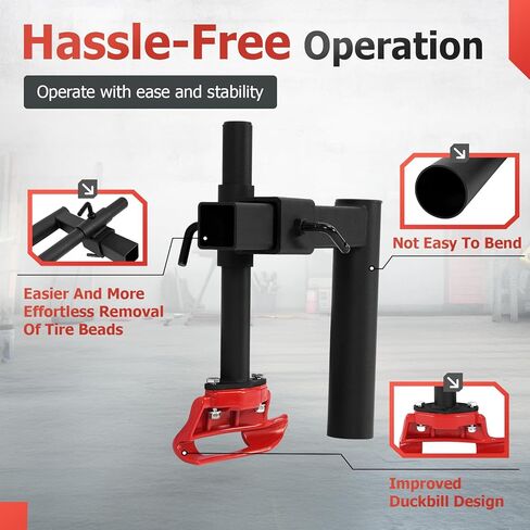 Universal Tire Changer Duck Head Kit for Wheels Up to 25in Fit for ATV, Yard & Lawn Equipment, Car and Light Truck Steel Tire Changing Tools Powder Coated Black+Red in Saudi Arabia