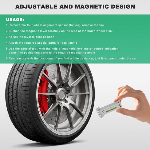 Sun Walker Adjustable Magnetic Gauge Tool, Auto Camber Castor Strut Alignment Tool with Magnetic Base, Wheel Alignment Gauge Tire Repair Tools for Car Truck RV, Car Accessories in Kuwait