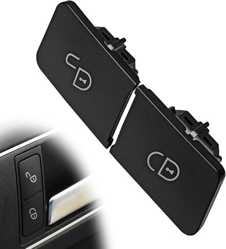 Driver Side Door Lock Switch Button Covers Compatible with Mercedes Benz C-C200 C300 C350 C220 C230 C250 C280, E-Class W212 E300 400 E500, B-Class W246 Door Lock Unlock Control Button (Left Side) in Kuwait