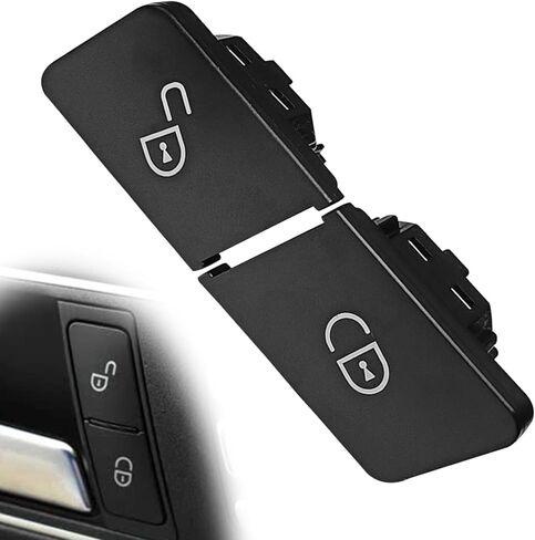 Driver Side Door Lock Switch Button Covers Compatible with Mercedes Benz C-C200 C300 C350 C220 C230 C250 C280, E-Class W212 E300 400 E500, B-Class W246 Door Lock Unlock Control Button (Left Side) in Kuwait