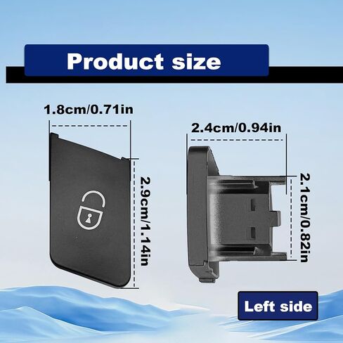 Driver Side Door Lock Switch Button Covers Compatible with Mercedes Benz C-C200 C300 C350 C220 C230 C250 C280, E-Class W212 E300 400 E500, B-Class W246 Door Lock Unlock Control Button (Left Side) in Kuwait