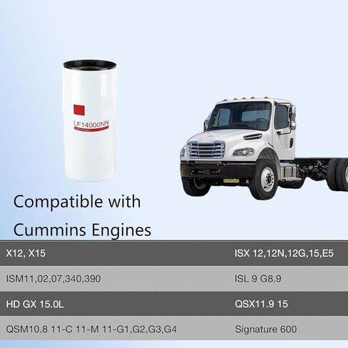 فلتر الزيت/التشحيم يناسب متوافق مع محركات الديزل Cummins ISX ISM QSX QSM QST X15 M11 LF14000NN المتوافقة مع LF9080 LF9001 LF14000NN P559000 BD7154 57746XD 4367100 in Kuwait