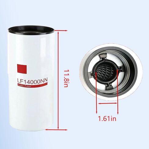 فلتر الزيت/التشحيم يناسب متوافق مع محركات الديزل Cummins ISX ISM QSX QSM QST X15 M11 LF14000NN المتوافقة مع LF9080 LF9001 LF14000NN P559000 BD7154 57746XD 4367100 in Kuwait