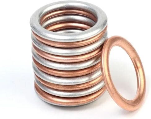 100x Car Oil Pan Drain Gaskets Drainage Bolt Pad Aluminum/Copper Oil Drain Gasket(Aluminum Gaskets,100pcs) in Saudi Arabia