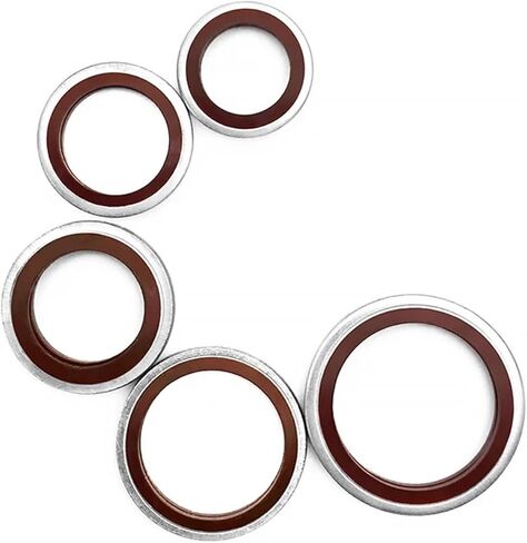 1pcs/10pcs Bonded Washer Metal Rubber Gasket Fit Combined Washer Sealing Ring Kits M5-60 Red(304 FKM,ID10,1Pcs) in Saudi Arabia