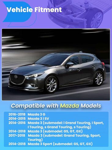 4 قطع من ذراع التحكم الأمامي السفلي Sway Bar End Link Suspension Kit لـ 2014-2018 Mazda 3 / Mazda 3 Sport - يستبدل OE# RK623508، RK623509، K750751، K750752 in Kuwait