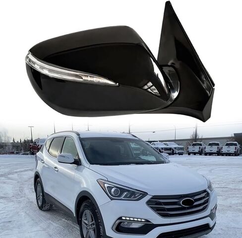 المرايا الجانبية للركاب متوافقة مع 2013-2017 Hyundai IX45 SantaFe Santa Fe مرايا الرؤية الخلفية مرآة جانبية تجميع مرآة الرؤية الخلفية للسيارة مراقبة البقع العمياء، ساخنة، ضوء الانعطاف، زجاج كهربائي in Kuwait
