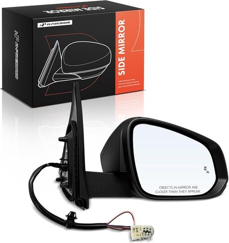 A-Premium Passenger Side Power Door Mirror - Compatible with Toyota Tacoma 2024 2025 - Heated Manual Folding Black Outside Rear View Mirror w/Turn Signal Light Blind Spot Detection in Kuwait